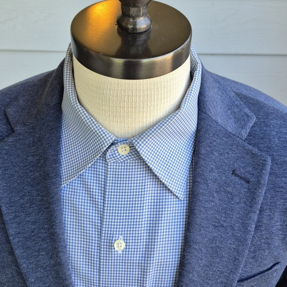 J CREW‎ Thompson Grey Blue Weave Cotton Blend Mens Sz 36 R Sport Coat Blazer
